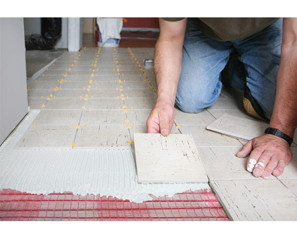 Nuheat Mesh Electric Radiant Floor Heating Kit: nVent Heating Cable 240V Pre-Attached To Adjustable Adhesive Mat with Nuheat Thermostat