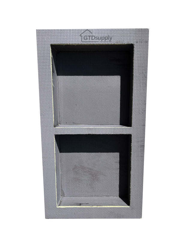GTDsupply Prefabricated Durable Polystyrene Building Panel Waterproof Shower Niche, 16 Inch x 28 Inch, with Shower Shelf, for Tiled Shower Surround