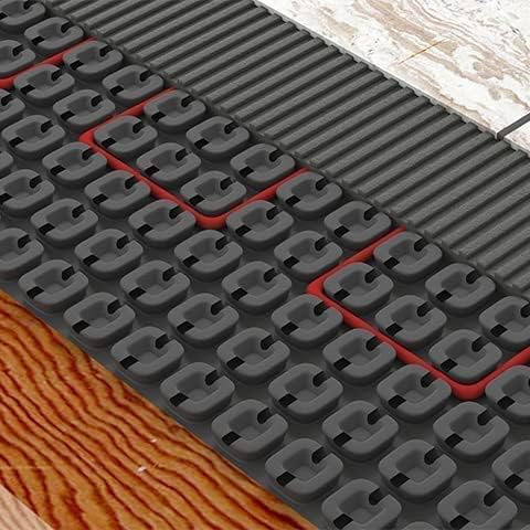 NUHEAT nVent Radiant Floor Heating kit, Includes - Peel & Stick Membrane, AC0056 Touchscreen Programmable Thermostat, Heat Cable, Matsense Pro Sensor and Trowel