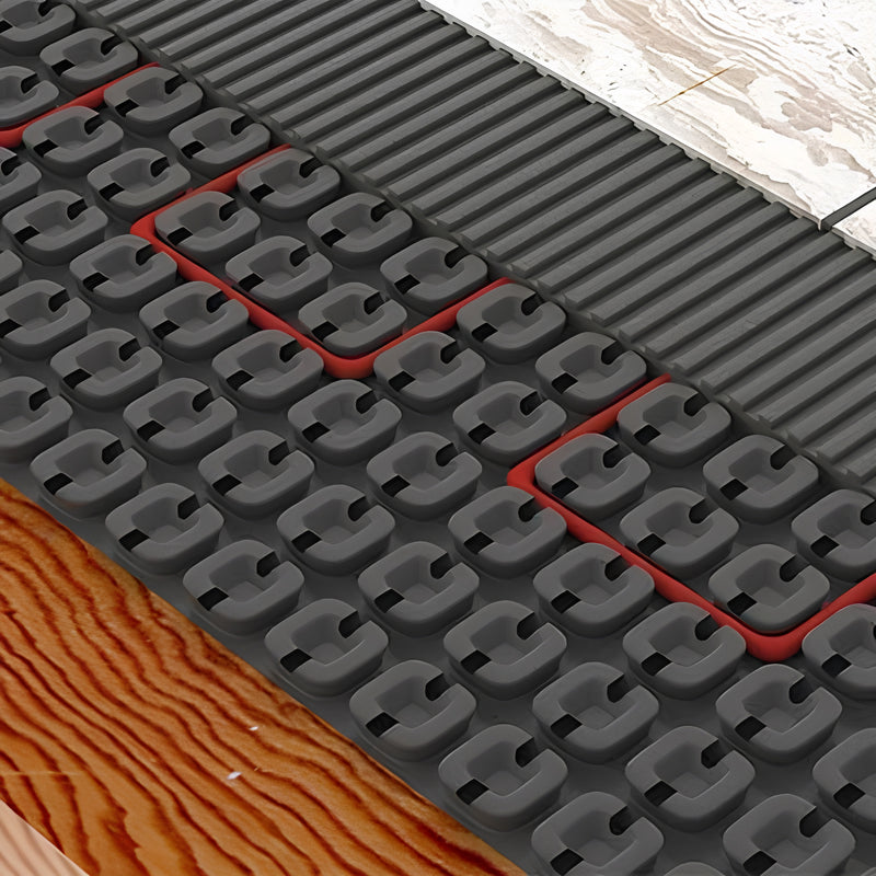 NUHEAT nVent Radiant Floor Heating kit, Includes - Peel & Stick Membrane, AC0055 Programmable Touchscreen WiFi Thermostat, Heat Cable, Matsense Pro Sensor and Trowel