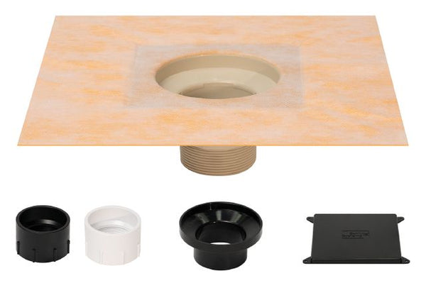 Schluter KERDI-DRAIN-F Flange Kit Polypropylene with ABS and PVC Coupling of 2" KDF2FL