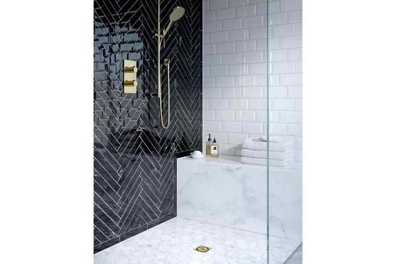 Schluter Systems Kerdi 4 Inch Square Grate Assembly – Tileable Shower Drain Cover, Ideal for Bathroom or Wet Rooms - KD4GRKECS