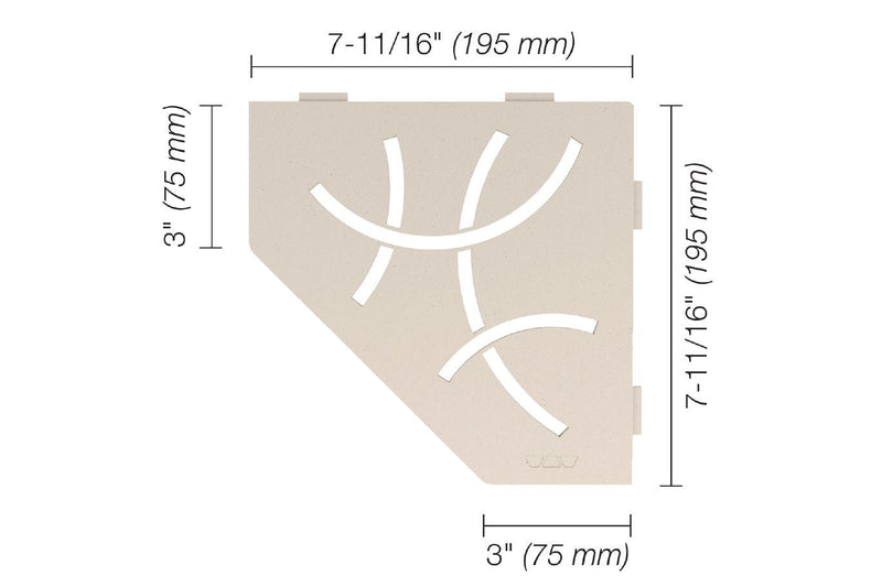 Schluter Systems Kerdi Pentagonal Corner Shelf-E Design All Styles, Colours