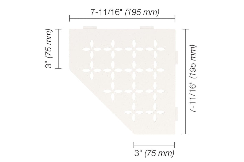 Schluter Systems Kerdi Pentagonal Corner Shelf-E Design All Styles, Colours