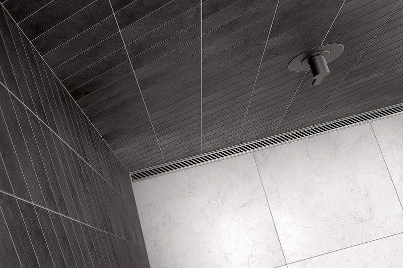 Schluter Kerdi-Line-Vario Flange Kit with Integrated Kerdi Collar - Adjustable Linear Shower Drain for Tiled Showers - Wall-Adjacent or Center Placement, 2-Inch NPT Outlets, PVC and ABS - KLVR2FLK