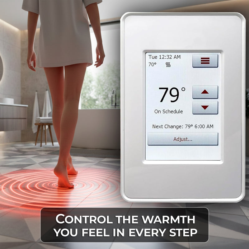 ARDEX FLEXBONE Programmable Floor Heating Thermostat UH931 for Radiant Heated Floors, for 120V/240V Heating Cables (Wires) with Built-in GFCI