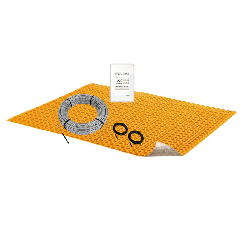 DITRA Floor Heating Kit: DUO Uncoupling Membrane, Programmable Touchscreen Thermostat, and Cable