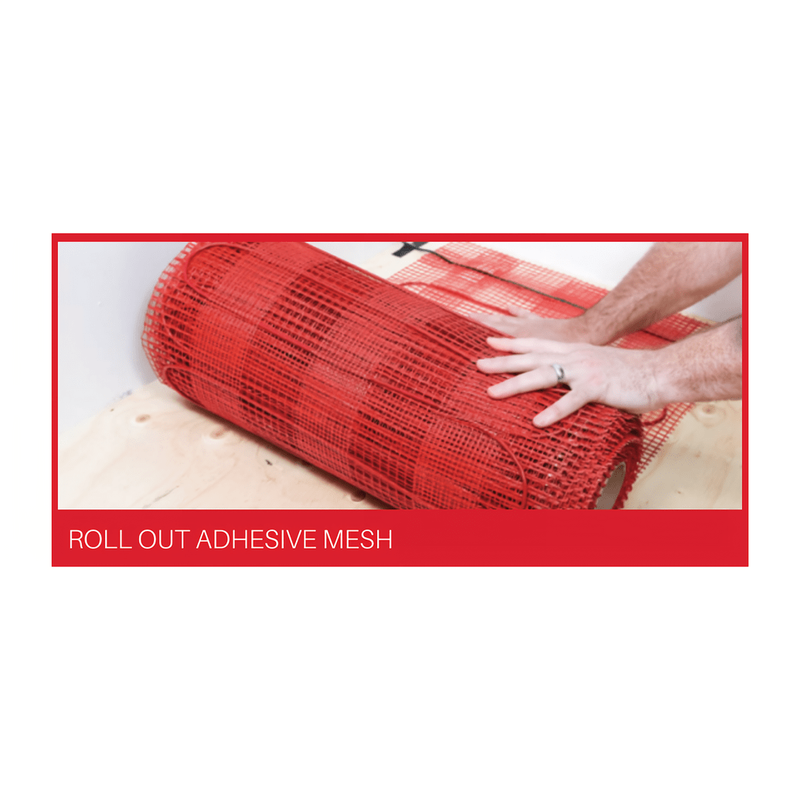 Nuheat Mesh Electric Radiant Floor Heating Kit: nVent Heating Cable 240V Pre-Attached To Adjustable Adhesive Mat with Nuheat Thermostat