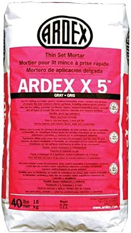 Ardex X 5 Mortier flexible gris à prise mince pour carrelage et pierre, sac de 40 lb