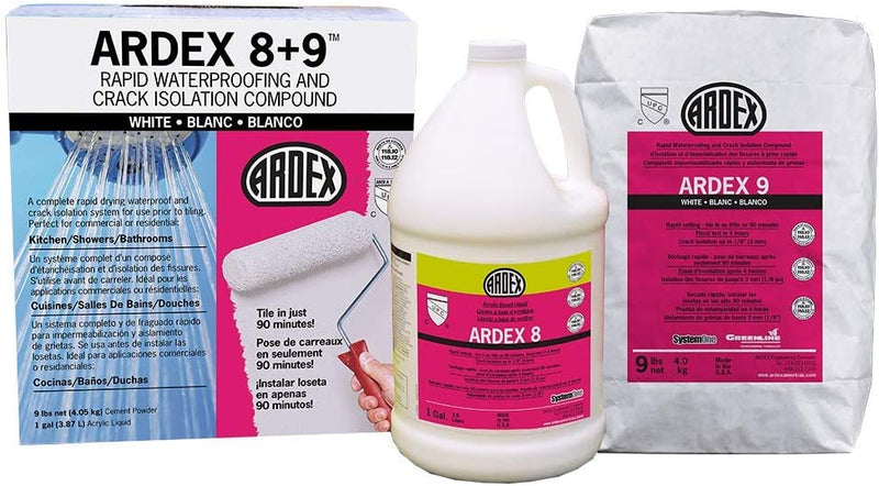 ARDEX 8+9 Rapid Waterproofing and Crack Isolation Compound Kit 1 gal + 9lb