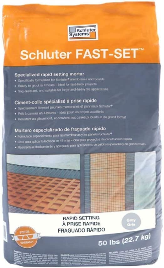 Schluter Systems FastSet Modified ThinSet Mortar Grey 50 lbs Bag