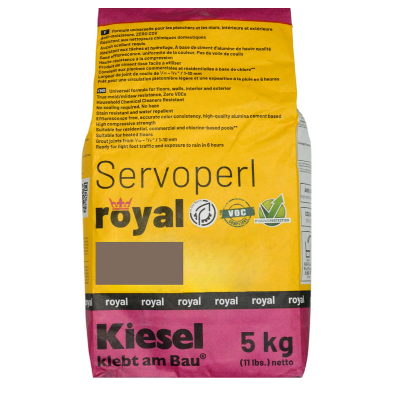 Kiesel Servoperl Royal High-Strength Stain And Water Repellent Grout 11lbs (5kg), Alumina Cement Based, Designed For Walls, Floor Tile Installations