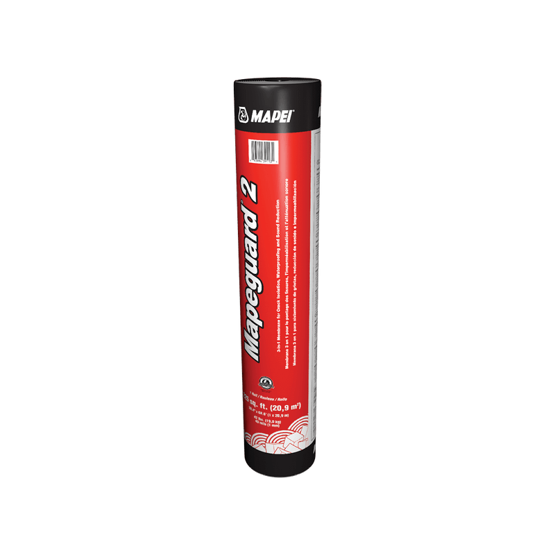 Mapei Mapeguard 2 Crack Isolation, Waterproofing, Sound Reduction, Lightweight, Peel and Stick Membrane, 225 Sq Ft Roll, Load-bearing, 1 Mm Thick Underlayment For Ceramic Tile And Stone Tile