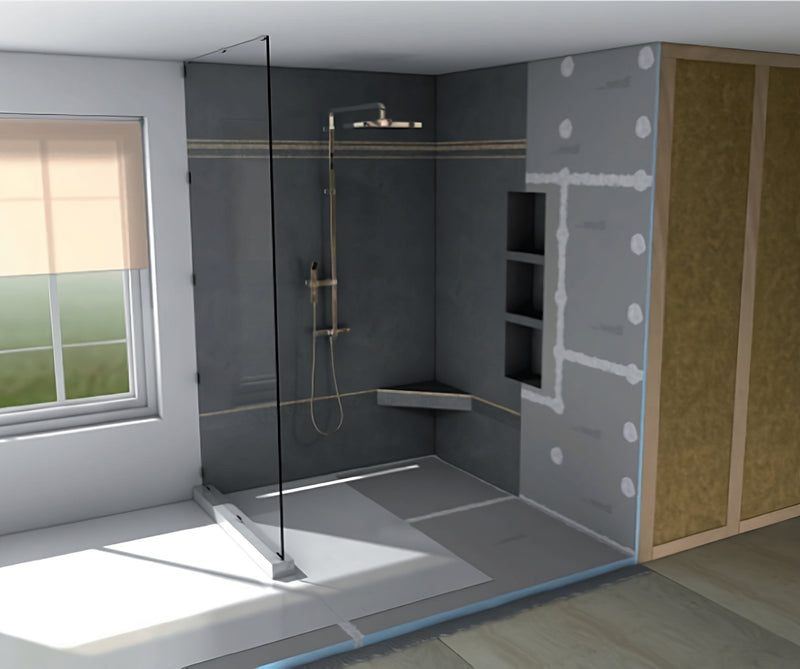 Wedi Building Panel Covered Shower